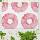 Moderne roze Waterverf zoet als donuts Quote Theedoek (Gevouwen)