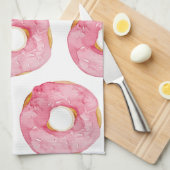 Moderne roze Waterverf zoet als donuts Quote Theedoek (Quarter Fold)