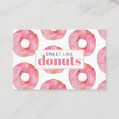 Moderne roze Waterverf zoet als donuts Quote Visitekaartje (Voorkant)