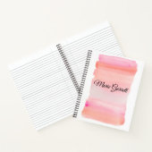 Moderne Roze Waterverfstreek Notitieboek (Binnen)