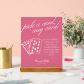 Moderne Roze Wedding speelkaarten voetstuk teken Acryl Bord (Huwelijk)