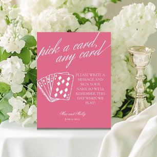 Moderne Roze Wedding speelkaarten voetstuk teken Reclamebord Met Voetstuk