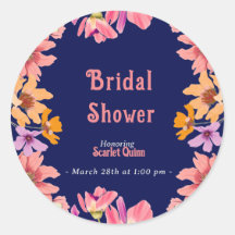 Moderne roze wilde bloemen bruidsdouche in tinten 