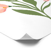 Moderne Roze Wildflowers Illustratie Kunst Poster (Hoek)