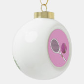 Moderne roze winkelwagen keramische bal ornament (Links)