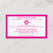 Moderne Roze Wit Huisdier Zittende Foto Paw Print Visitekaartje (Achterkant)