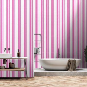 Moderne  roze witte abstracte lijnen behang