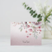 Moderne Roze Witte Bloem Postkaart (Staand voorkant)