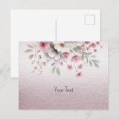 Moderne Roze Witte Bloem Postkaart (Voorkant / Achterkant)