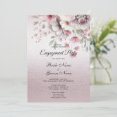 Moderne roze witte bloemen bruiloft uitnodiging (Staand voorkant)