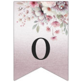 Moderne roze witte bloemen Bunting vlag Vlaggetjes (Tweede vlag)