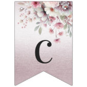 Moderne roze witte bloemen Bunting vlag Vlaggetjes (Eerste vlag)