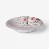 Moderne roze witte bloemen papier kom (Gebogen)