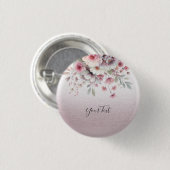 Moderne roze witte bloemenknoop ronde button 3,2 cm (Voorkant /achterkant)