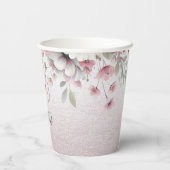 Moderne roze witte bloemenpapieren bekers (Achterkant)