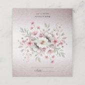 Moderne roze witte bloemenplaatskaart plaatskaartje (Buitenkant ongevouwen)