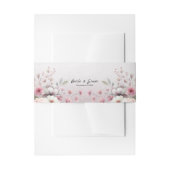 Moderne roze witte bloemenuitnodiging buikband uitnodigingen wikkel (Voorkant Voorbeeld)