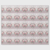 Moderne Roze Witte Bloemige Inpakpapier (Vlak)