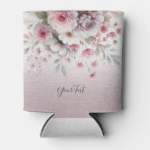 Moderne roze witte bloemige Koelbox Blikjeskoeler (Voorkant)