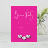 Moderne Roze Witte Bunco-feestje Kaart (Staand voorkant)