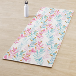 Moderne roze, witte en blauwe Waterverf Yogamat