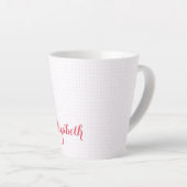 Moderne roze witte, gecontroleerde elegante typogr latte mok (Rechterhoek)