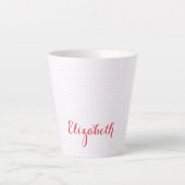 Moderne roze witte, gecontroleerde elegante typogr latte mok (Voorkant)