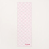 Moderne roze witte, gecontroleerde monogram oefeni yogamat (Voorkant)