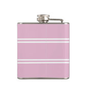 Moderne Roze & Witte Gepersonaliseerde Naam Golf C Heupfles (Achterkant)