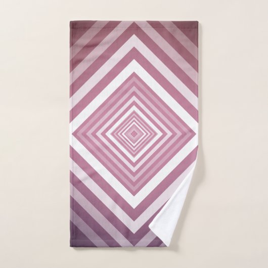 Moderne Roze & Witte Gradatie Vierkanten Bad Handdoek (Handdoek)