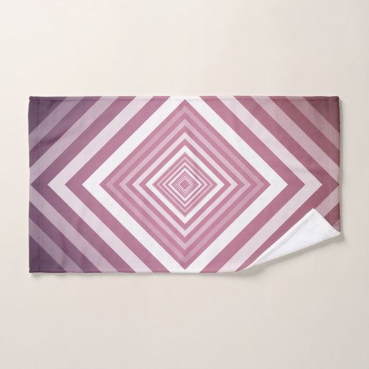 Moderne Roze & Witte Gradatie Vierkanten Bad Handdoek (Handdoek)
