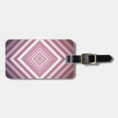 Moderne Roze & Witte Gradatie Vierkanten Bagagelabel (Voorkant horizontaal)