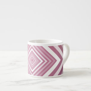Moderne Roze & Witte Gradatie Vierkanten Espresso Kop