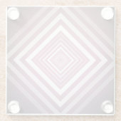Moderne Roze & Witte Gradatie Vierkanten Glazen Onderzetter (Achterkant)