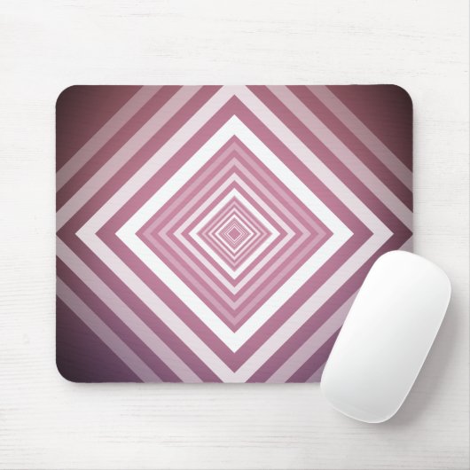 Moderne Roze & Witte Gradatie Vierkanten Muismat (Met muis)