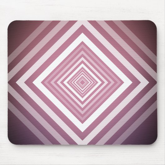 Moderne Roze & Witte Gradatie Vierkanten Muismat (Voorkant)