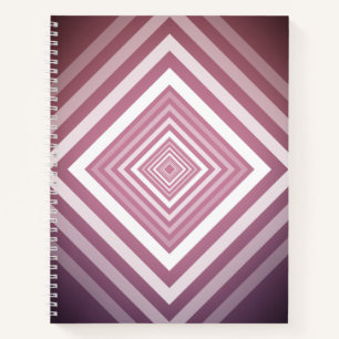 Moderne Roze & Witte Gradatie Vierkanten Notitieboek