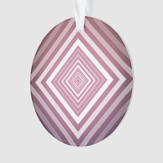 Moderne Roze & Witte Gradatie Vierkanten Ornament (voorkant)