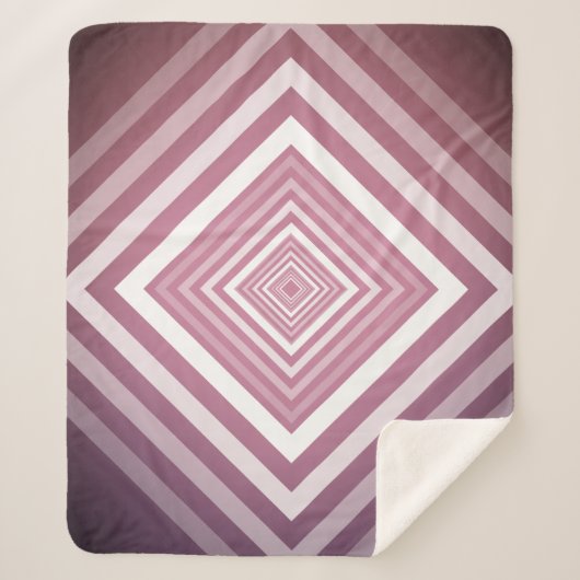 Moderne Roze & Witte Gradatie Vierkanten Sherpa Deken (Voorkant)