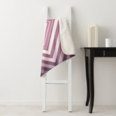 Moderne Roze & Witte Gradatie Vierkanten Sherpa Deken (In situ)