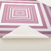 Moderne Roze & Witte Gradatie Vierkanten Sherpa Deken (3/4)