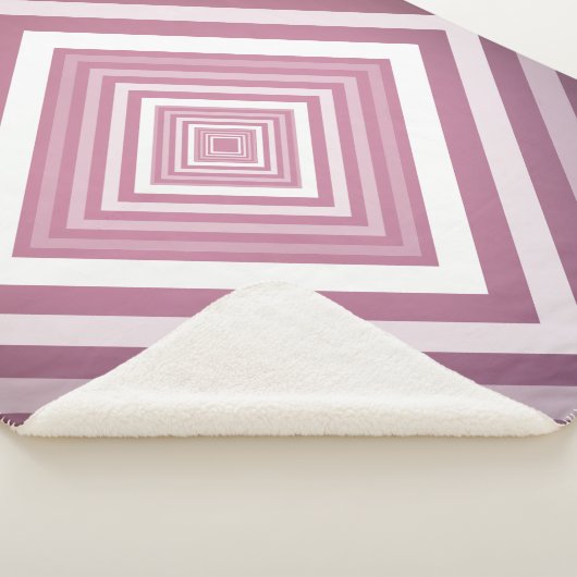 Moderne Roze & Witte Gradatie Vierkanten Sherpa Deken (3/4)