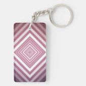 Moderne Roze & Witte Gradatie Vierkanten Sleutelhanger (achterkant)