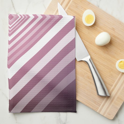 Moderne Roze & Witte Gradatie Vierkanten Theedoek (Quarter Fold)