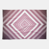 Moderne Roze & Witte Gradatie Vierkanten Theedoek (Horizontaal)