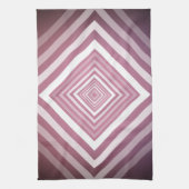 Moderne Roze & Witte Gradatie Vierkanten Theedoek (Verticaal)