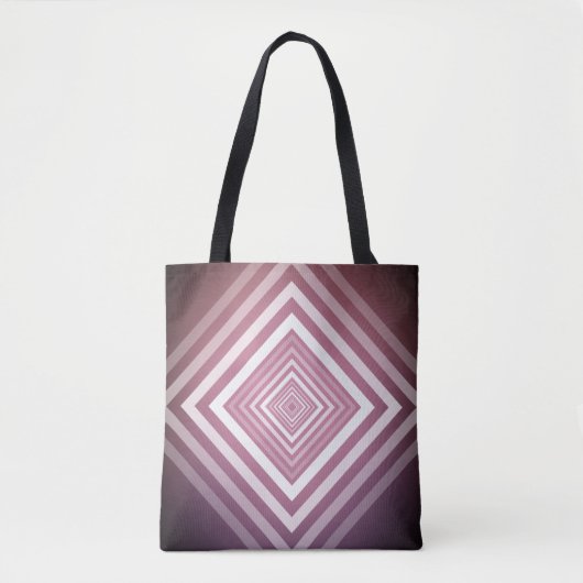Moderne Roze & Witte Gradatie Vierkanten Tote Bag (Voorkant)