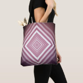 Moderne Roze & Witte Gradatie Vierkanten Tote Bag (Dichtbij)