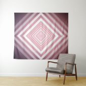 Moderne Roze & Witte Gradatie Vierkanten Wandkleed (In Situ (horizontaal))