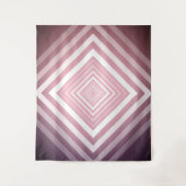 Moderne Roze & Witte Gradatie Vierkanten Wandkleed (Voorkant)